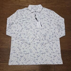Maelreg Performance Polo Golf Shirt Mens Camo Stretch Long Sleeve Size Large NWT
